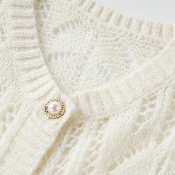 Apricot Elegant Women's Sweater - Picture 8 of 10